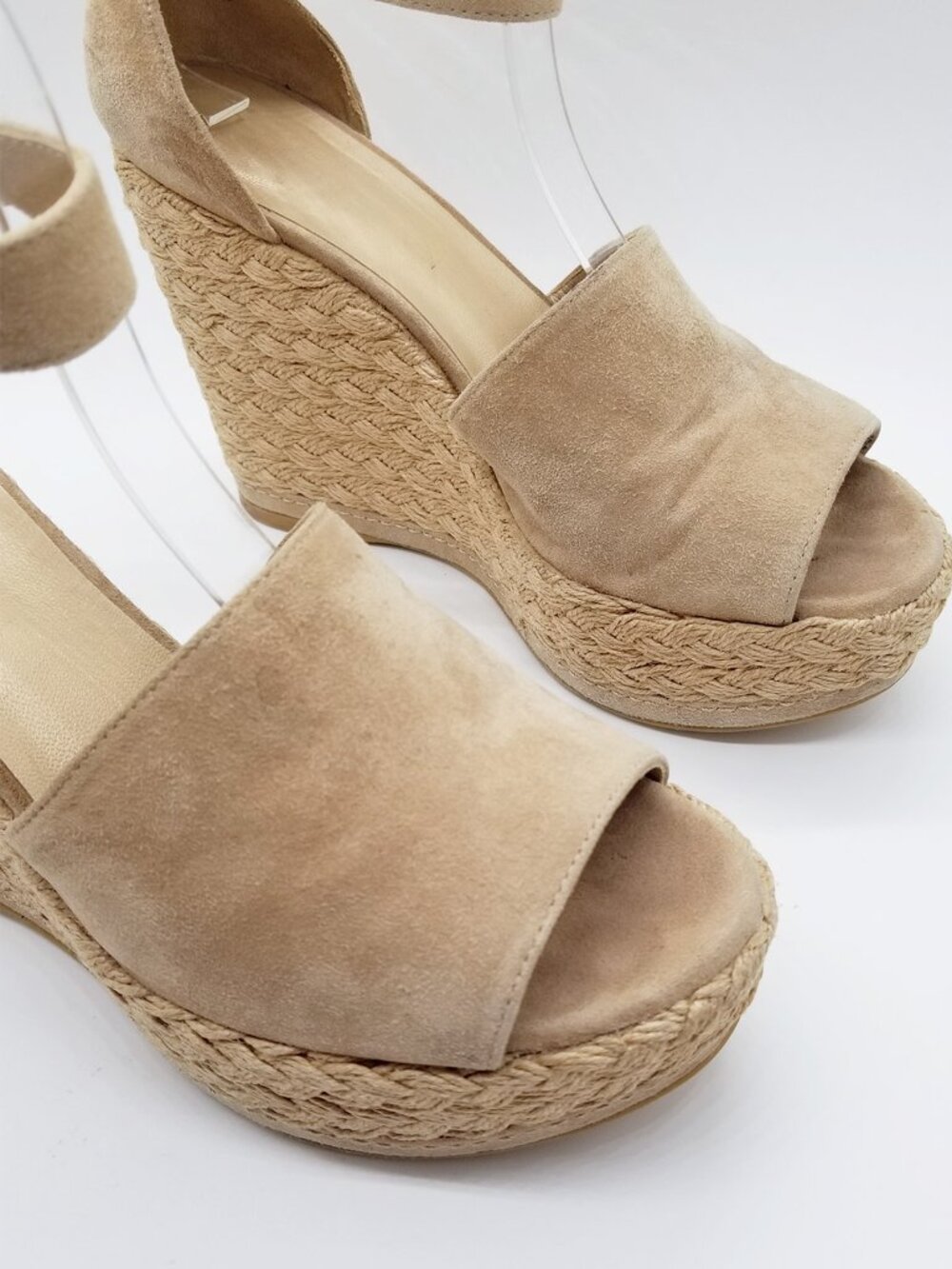 Stuart Weitzman Sohojute Wedge Sandal Espadrille Mojave Suede Tan Size 9M $455 - Picture 10 of 16